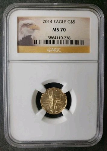 2014 $5 1/10oz Gold American Eagle NGC MS70