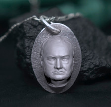 Winston Churchil Silver Pendant Charm - British Prime Minister Collectible Gift