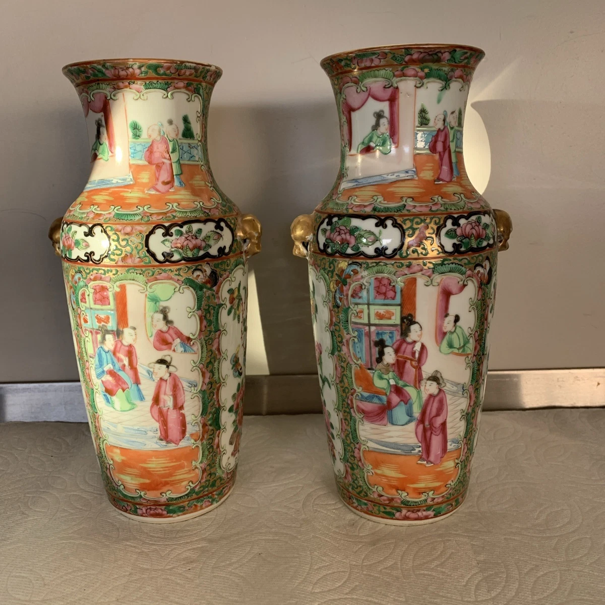 古董多色中国花瓶1900-1940 | eBay