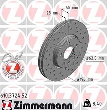 2x ZIMMERMANN Bremsscheibe Vorderachse für VOLVO