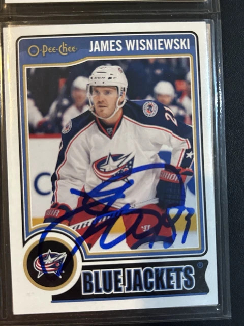 Signierte 2014/15 OPC O-PEE-CHEE Autogrammkarte Wow! James Wisniewski Jacken Blau