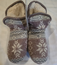 Muk Luks Slippers Women's XL 11-12 Purple Marbled Cozy Comfort Slip-On