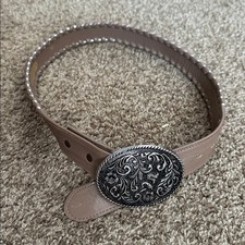 Brown and Silver Nocona Woven Leather Belt