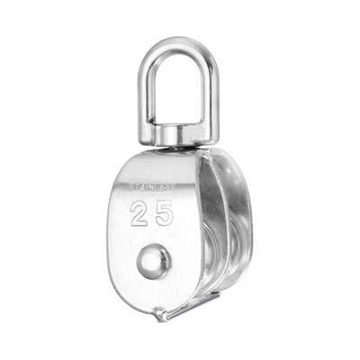 M25 Double Pulley Block, (Loading 140KG)(1Set), Stainless Steel Swivel Rigging