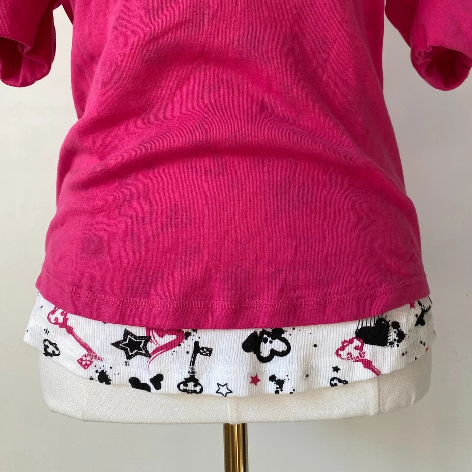 Top Henley en capas vintage Energie para mujer Y2K talla L encaje grunge gótico preppy Foto 3 de 4