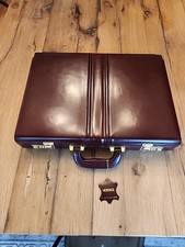 Heritage NEW Burgundy Leather Attache'/Briefcase Expanding