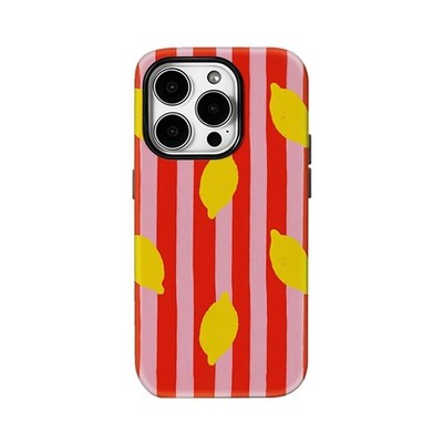 Lemon Stripe Case for Apple iPhone 17 16 15 14 13 12 11 Pro Max Plus Air
