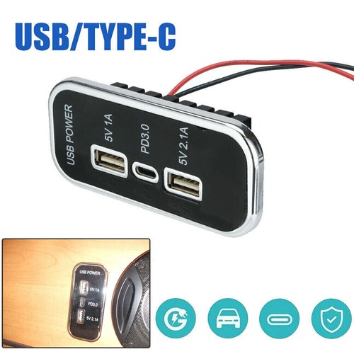 Presa USB Doppia 12V-24V Per Auto Moto E Barca, Pannello Con Piastra Di Montaggio Rosso, Adattatore Accendisigari Con Protezioni - 2