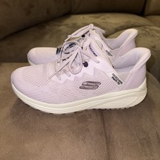 New Skechers Women's Swift Fit Athletic Mesh Sneaker Size 8 Purple Hands Free