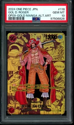 GOLD MANGA GOL D. ROGER One Piece OP09 Emperors/New World Japanese #118 PSA 10