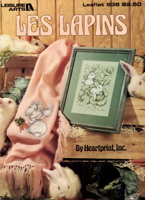 LES LAPINS 2 Rabbit Designs by Heartprint Cross Stitch Leisure Arts 938