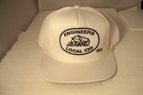 United Engineers Local 139 White Snapback Hat Made In USA Retired
