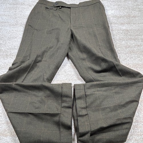 Lauren Ralph Lauren Hose Damen 10 braun Wolle kariert Bündchen klassisch Arbeitskleidung - Bild 4 von 14
