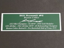 Bill Russell Autograph Nameplate Boston Celtics Photo Basketball Jersey 