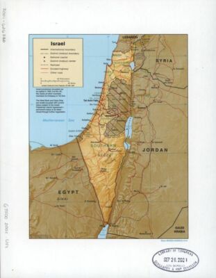 18'' X 24'' 1994 Map of Golan Heights and vicinity