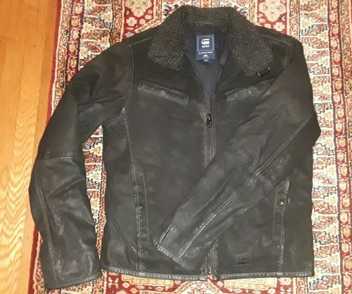 G-STAR RAW BLACK LEATHER MOTORCYCLE 