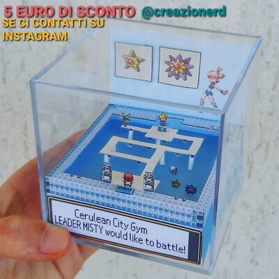 CUBE CUBE DIORAMA BIG PIXEL BOX POKEMON - Misty - HANDMADE 