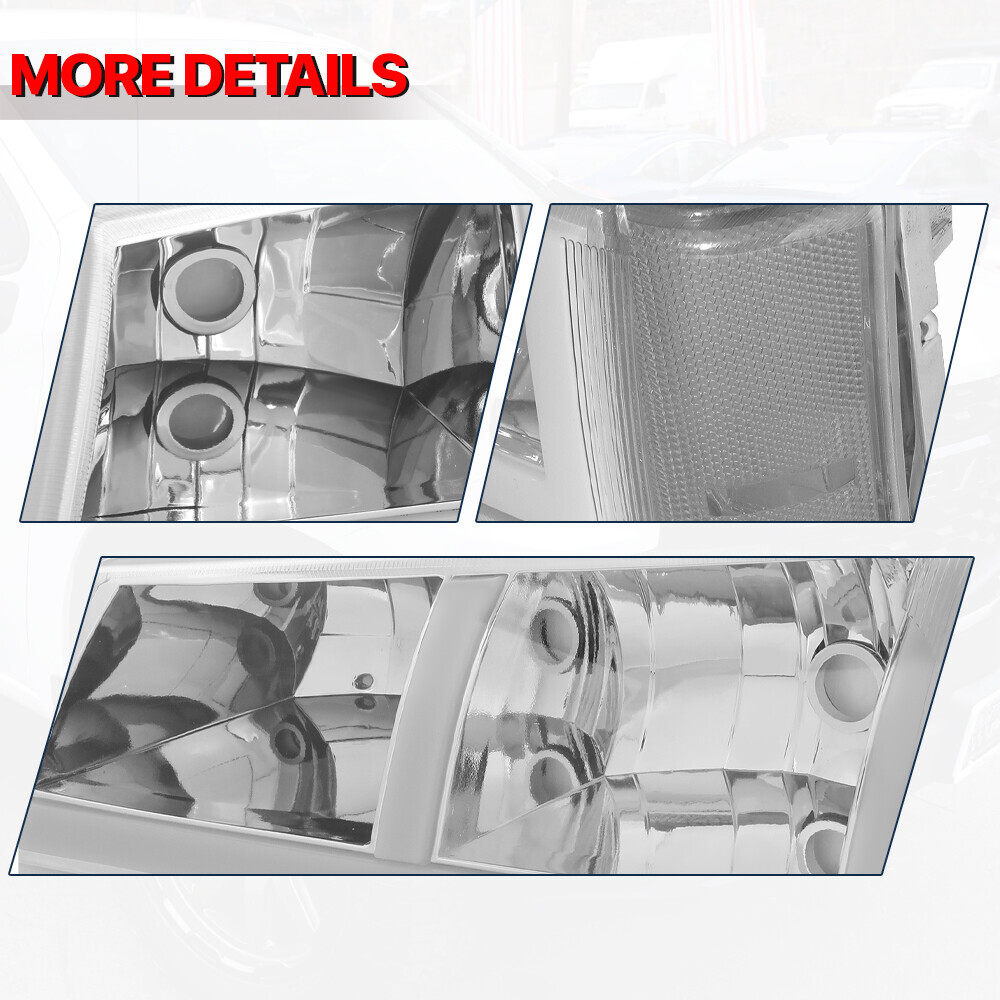 03-07 Chevy Silverado Avalanche Headlights Bumper Lamps Assembly W/ Le - Foto 4