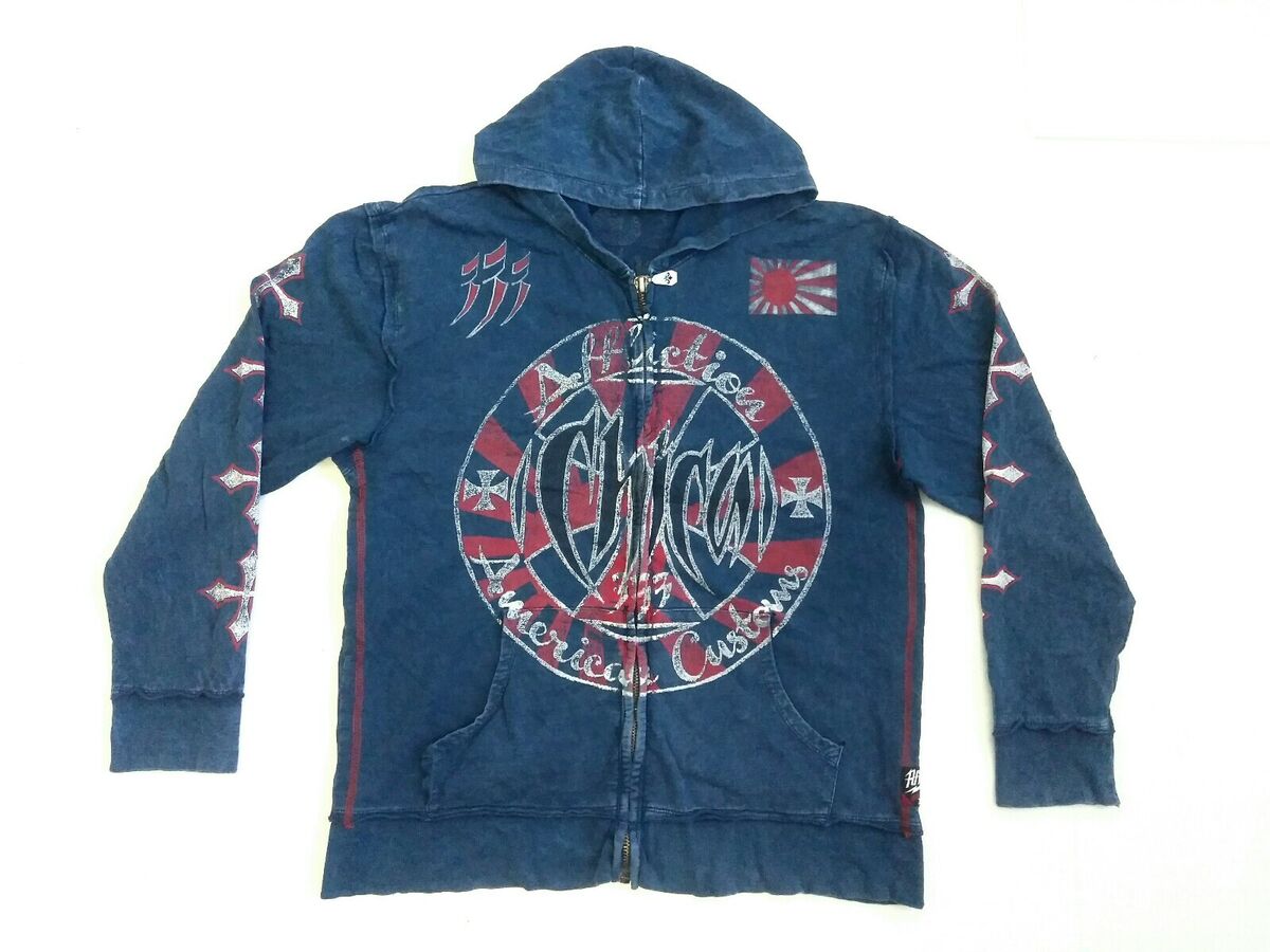 Affliction Vtg Chica Cycle Full Zip Hoodie Jacket Mens Affliction Vtg Chica Cycle Full Zip Hoodie Jacket Mens