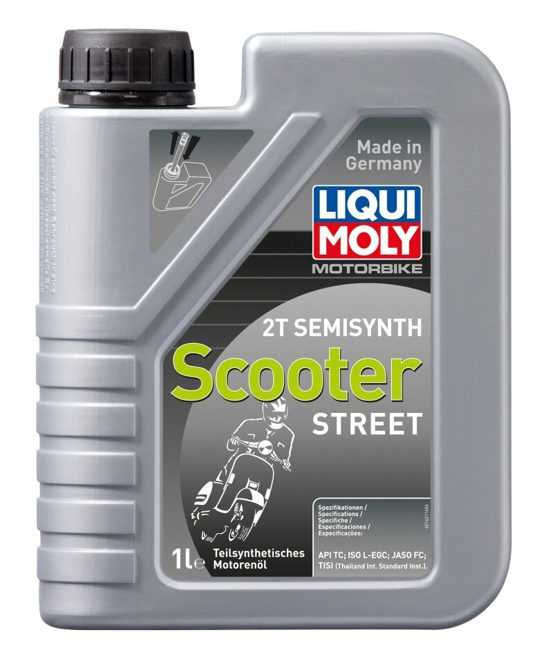 Huile moteur 2T Liqui Moly semi-synthétique pour éviter l'encrassement du scooter 1L
