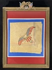 1800's Antique Original Civil War Hand Painted Patriotic Napkin American Flag