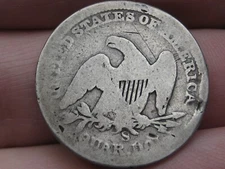 1856 S Silver Seated Liberty Quarter- San Francisco, About Good Details