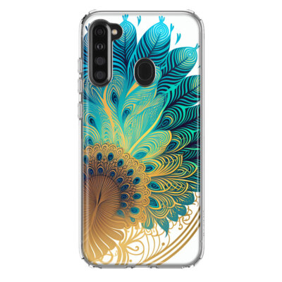 For Samsung Galaxy A21 Shockproof Case Mandala Peacock