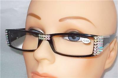 black rhinestone reading glasses