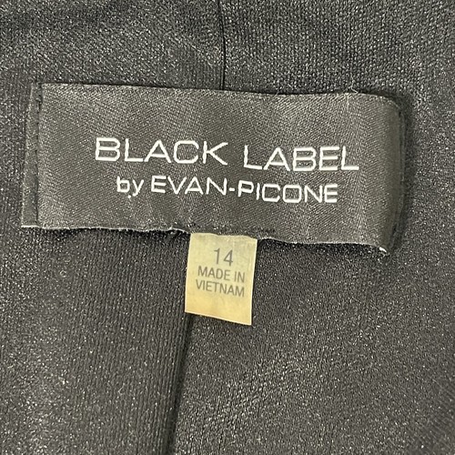 Black Label by Evan Picone Sheath MIDI Dress black silver Sparkly Size 14 Lined - Picture 10 of 12
