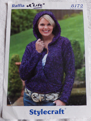 Stylecraft No.8172 Vintage Strickanleitung: Damen Oberteil mit Kapuze 32-42''/81-107 cm