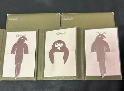 Three Figural Christofle Bookmarks in Original Packaging