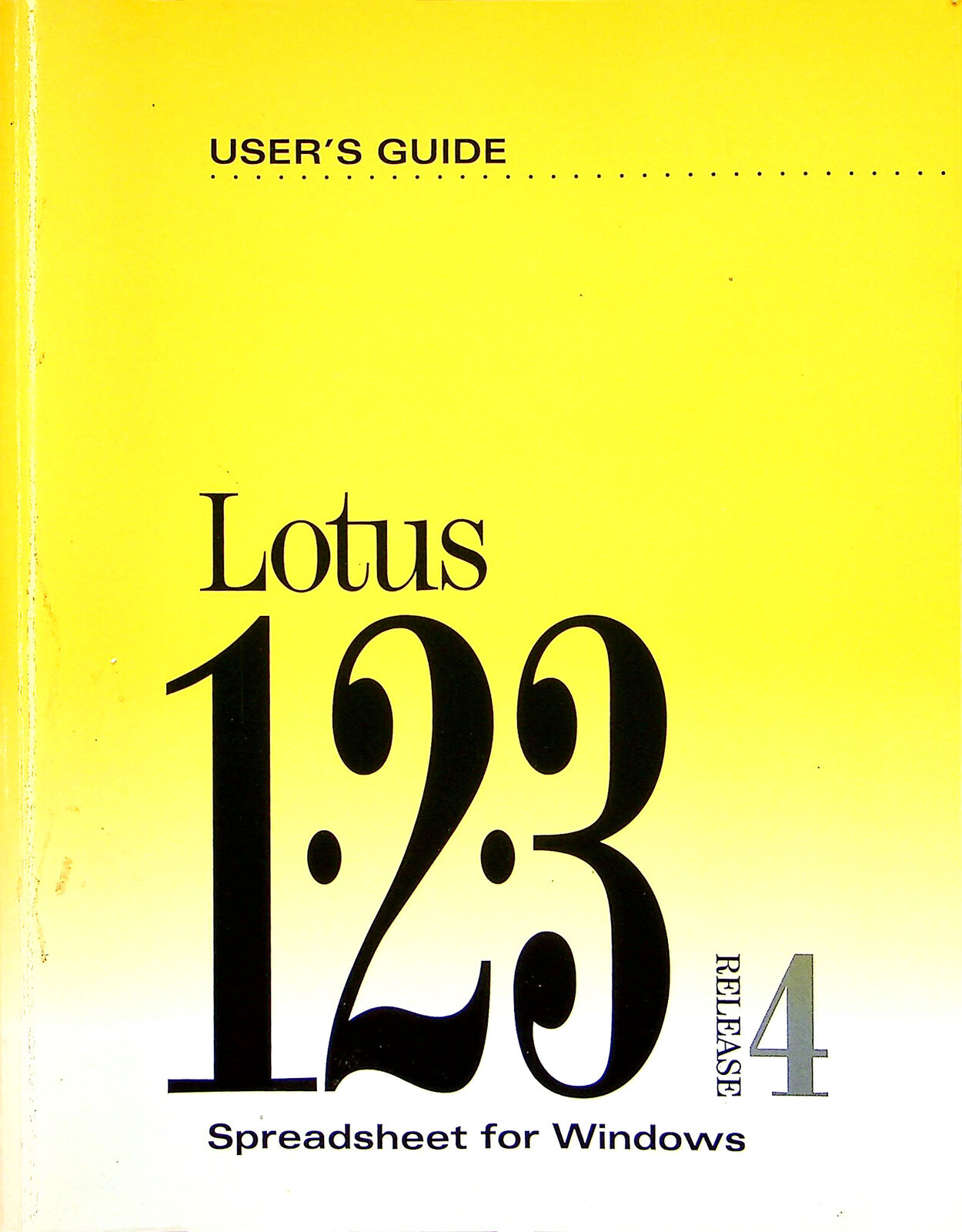 Lotus 123 Release 4 User's Guide Windows 3.1 1993