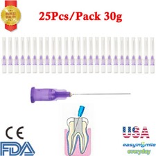 25Pcs Dental Endo Syringes Irrigation 30g End-Closed Side Hole Needle Tip Purple