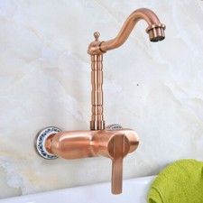 Antique Red Copper Single Handle Kitchen Mixer Tap Bathroom Sink Faucet 2nf939