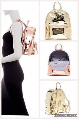 Urban Expressions Vegan Mini Backpack Iridescent Velvet Faux 