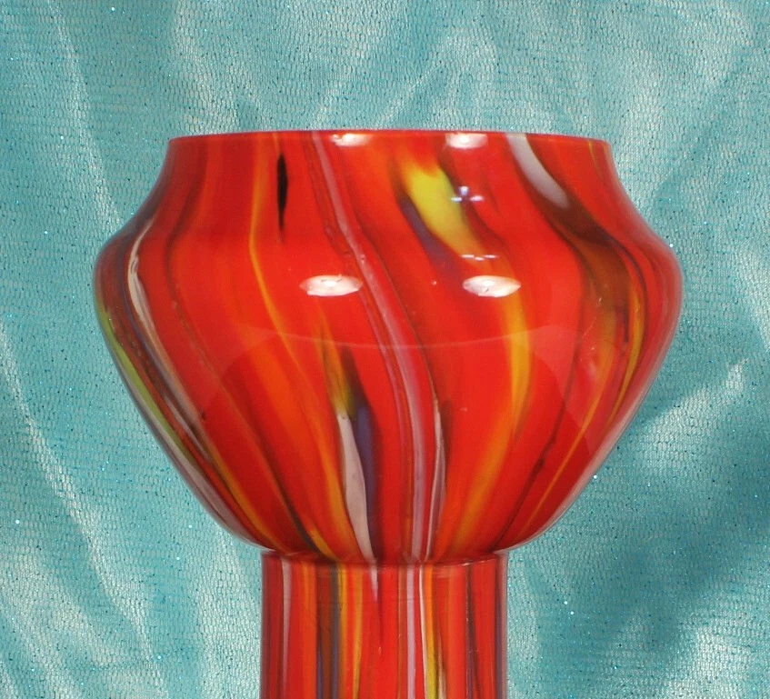 Jarrón KRALIK JACINTO década de 1920 CHECO Art Deco Era Estuche Salpicaduras Arte Vidrio 7 en FAB Foto 4 de 4