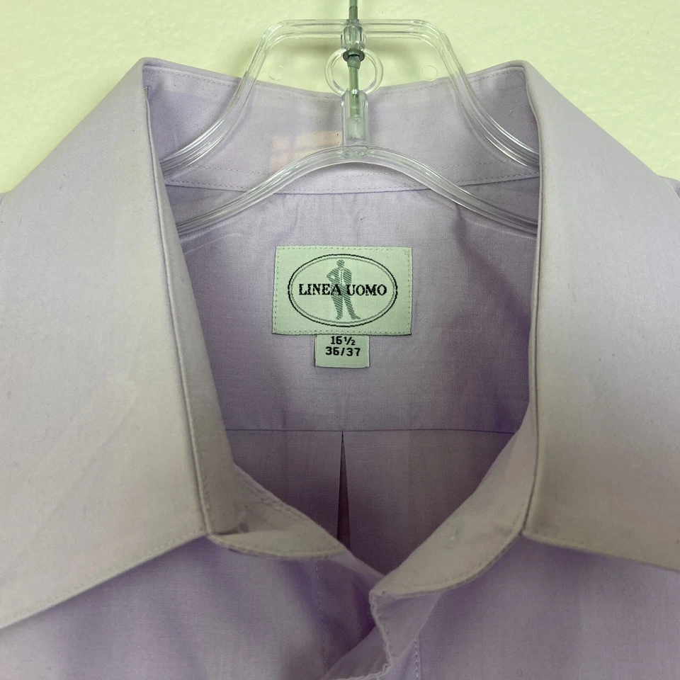 Camisa para hombre Linea Uomo talla 16 1/2 - 36/37 manga larga botón delantero lavanda Foto 4 de 4