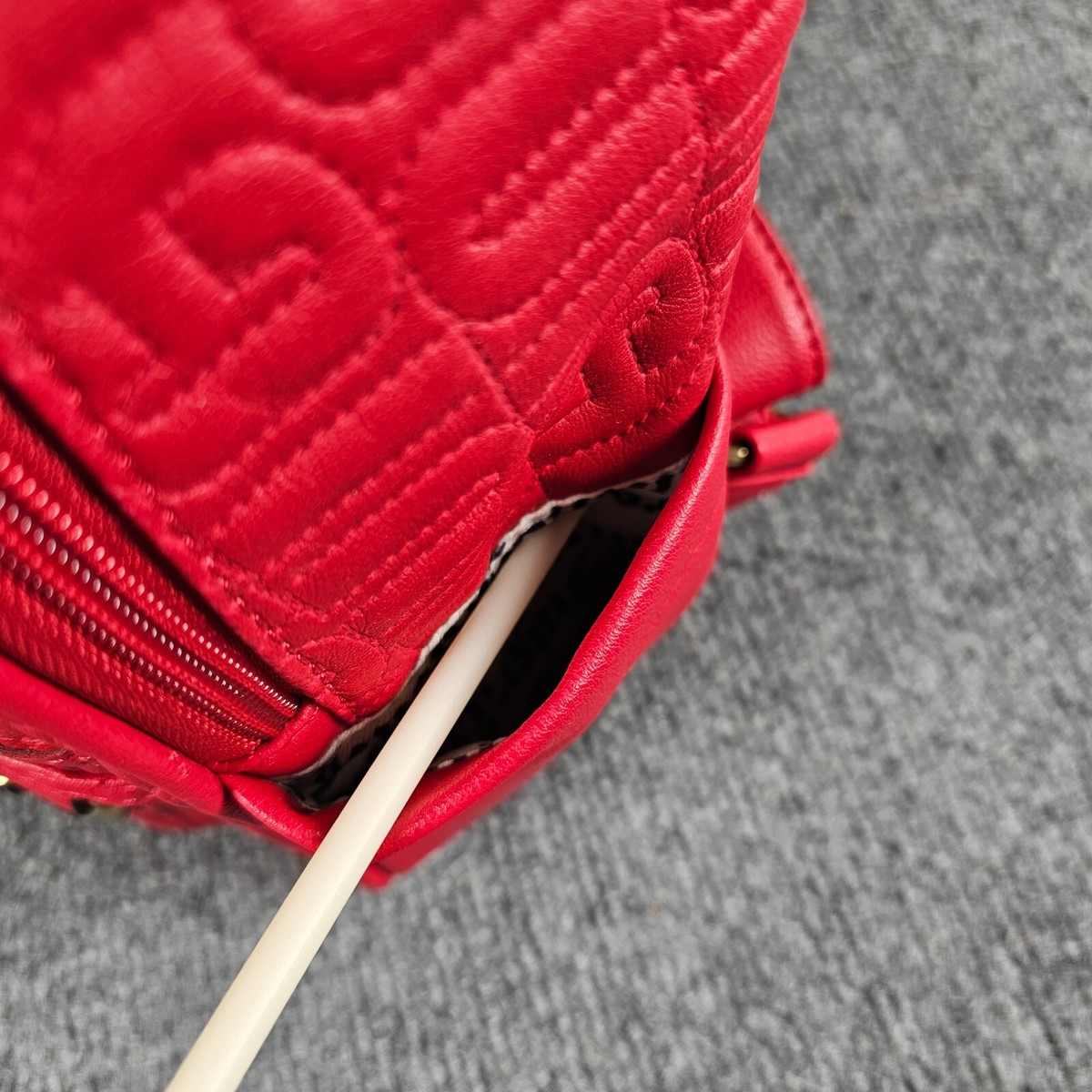 NWT Juicy Couture Red Crimson Quilted Track Star Mid 