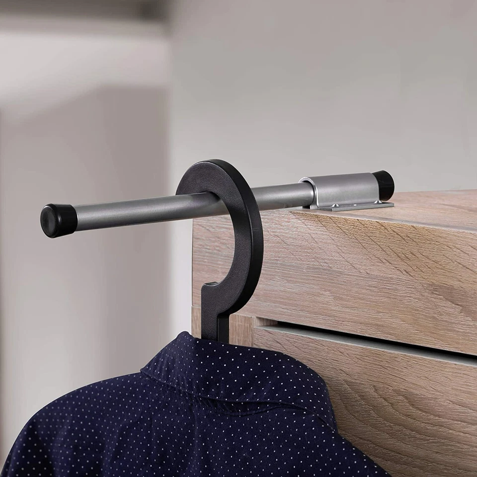 2 Garderobenhalter Kleiderbügelhalter ausziehbar 225 mm Kleiderlüfter Oberboden - Bild 4 von 4