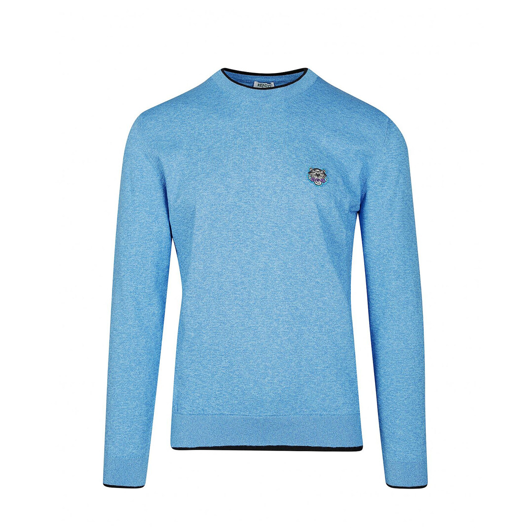 Мужской свитер с тигровым принтом Kenzo F855PU2023AB синий - АБСОЛЮТНО НОВЫЙ С БИРКОЙ 26490₽