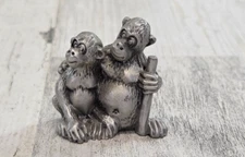 Hudson Pewter Noah's Ark Monkeys 1981 Animals #2177