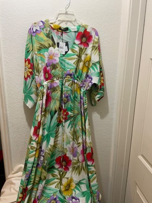 New Pietro Brunelli  Maternity Maxi Dress Short Slit Sleeve Multicolor Floral L