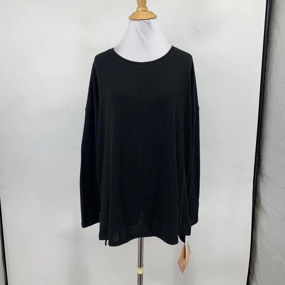 Top Serena Williams para mujer M mediano negro manga larga doble ventilación lateral de gran tamaño Foto 2 de 4