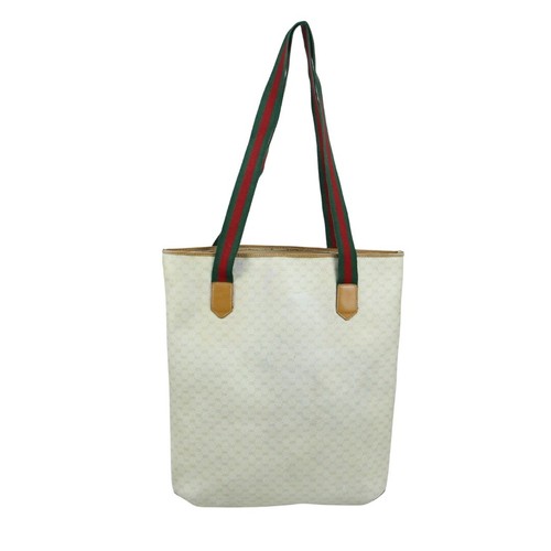 Gucci Women's White Supreme GG Canvas Web Stripe Tote Bag - Picture 2 of 6