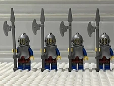 4 New LEGO Medieval Lion Castle Heavy Halberd Knight Minifigures - Castle 10305