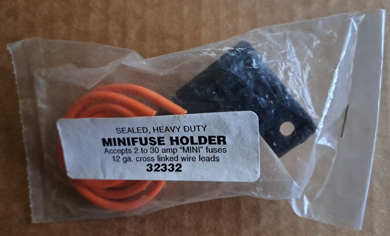 Sealed, Heavy Duty Minifuse Holder Accepts 2 to 30 amp "MINI" fuses 12 ga. Wire