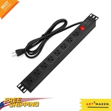 Professional Rack-Mount Power Distribution Unit with 8 Outlets & 300J Protection