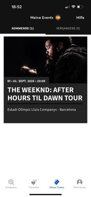 The Weeknd After Hours Til Dawn Tour 3 Tickets Barcelona 1.9.2026