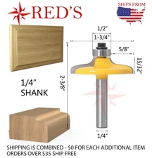 REDS Y61017-4 - Thumbnail Cabinet Door Front Edging Router Bit - 1/4" Shank