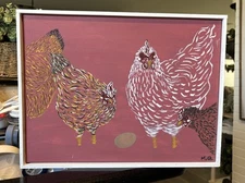 Chickens, an original painting